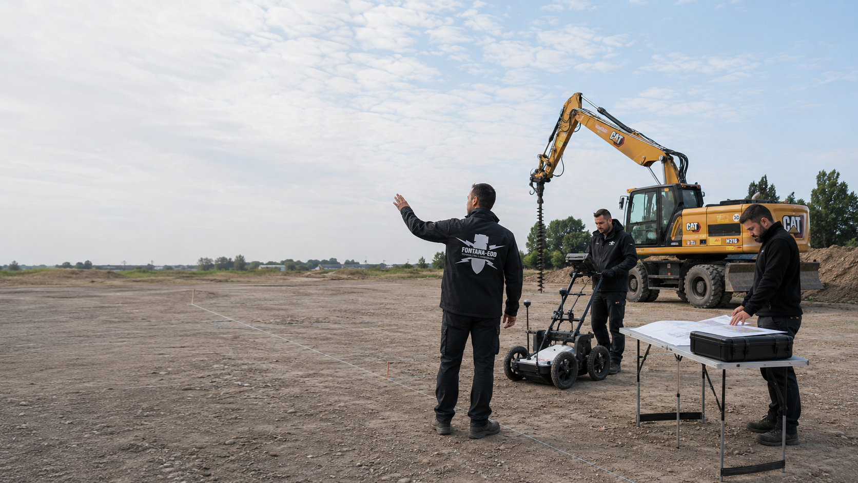 Projektprüfung bei FONTANA-EOD mit Lageplan, Unterlagen und technischer Einordnung